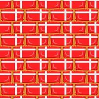 Pattern cookie with flag country Denmark in tasty biscuit vector