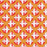 Pattern cookie with flag country Denmark in tasty biscuit vector