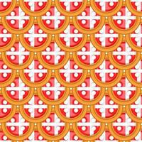 Pattern cookie with flag country Denmark in tasty biscuit vector