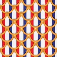 Pattern cookie with flag country France in tasty biscuit vector