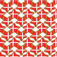 Pattern cookie with flag country Denmark in tasty biscuit vector