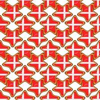 Pattern cookie with flag country Denmark in tasty biscuit vector