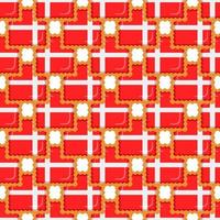 Pattern cookie with flag country Denmark in tasty biscuit vector