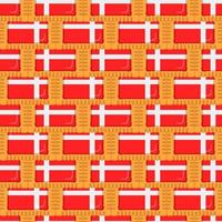 Pattern cookie with flag country Denmark in tasty biscuit vector