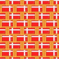 Pattern cookie with flag country Denmark in tasty biscuit vector