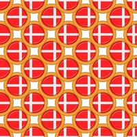 Pattern cookie with flag country Denmark in tasty biscuit vector