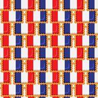 Pattern cookie with flag country France in tasty biscuit vector