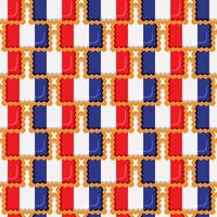 Pattern cookie with flag country France in tasty biscuit vector