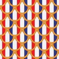 Pattern cookie with flag country France in tasty biscuit vector