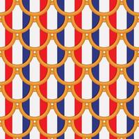 Pattern cookie with flag country France in tasty biscuit vector