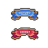 battle banner in pixel art style vector