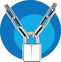 Vector Image Of A Big Padlock With Chains