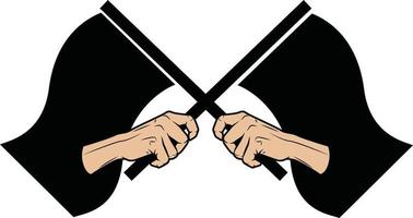 Vector Image Of Black Flags In Hands