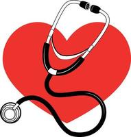 Vector Image Of A Stethoscope With A Red Heart In The Background