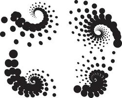 Abstract Black Dotted Shapes, Halftone Pattern vector