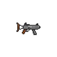 sub machine gun in pixel art style vector