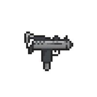 mini sub machine gun in pixel art style vector