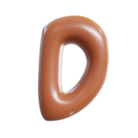 chocolate alfabeto fuente. 3d hacer png