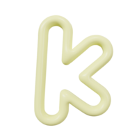 letter K color glossy outline png