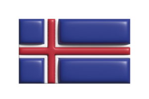 Iceland flag. 3d render png