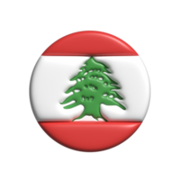 Liban circulaire drapeau forme. 3d rendre png