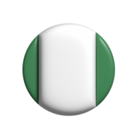 Nigeria kreisförmig Flagge Form. 3d machen png