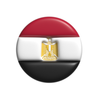 Egypt circular flag shape. 3d render png