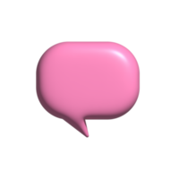 Bubble chat pink. 3d render png
