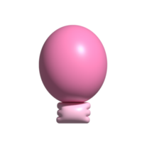 Bulb icon pink. 3d render png