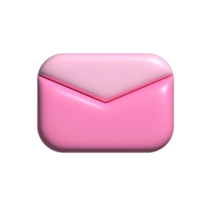 Message icon pink. 3d render png