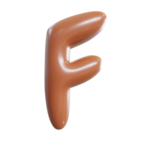 choklad alfabet font. 3d framställa png