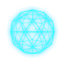 Icosphere neon cyan png