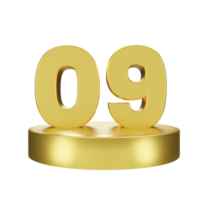 numero 09 su il d'oro podio png