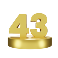 number 43 on the golden podium png