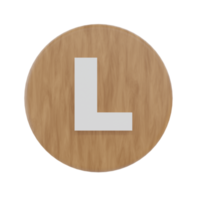 Letter L on shape round png