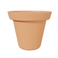 brown pot. 3d render png