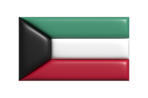 kuwait flagga. 3d framställa png