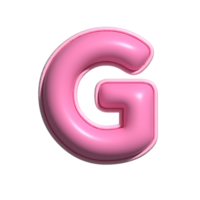 brev g rosa alfabet glansig png
