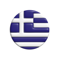 Grecia circolare bandiera forma. 3d rendere png