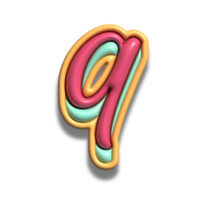 brief q glanzend 3d doopvont png