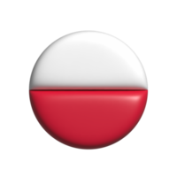 Polônia circular bandeira forma. 3d render png