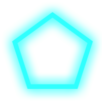 polygone néon cyan png