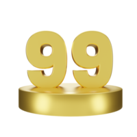 number 99 on the golden podium png