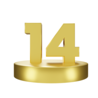 number 14 on the golden podium png