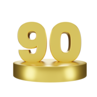 nombre 90 sur le d'or podium png