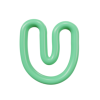 letter u color glossy outline png