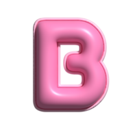 brev b rosa alfabet glansig png
