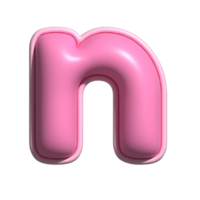 Letter N pink alphabet glossy png