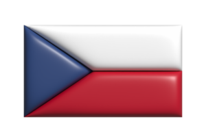 Czech republic flag. 3d render png