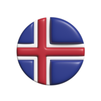Norway circular flag shape. 3d render png